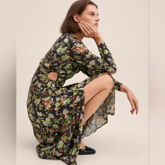 MANGO Cut-out Ruched dress - Picture 3 of 7